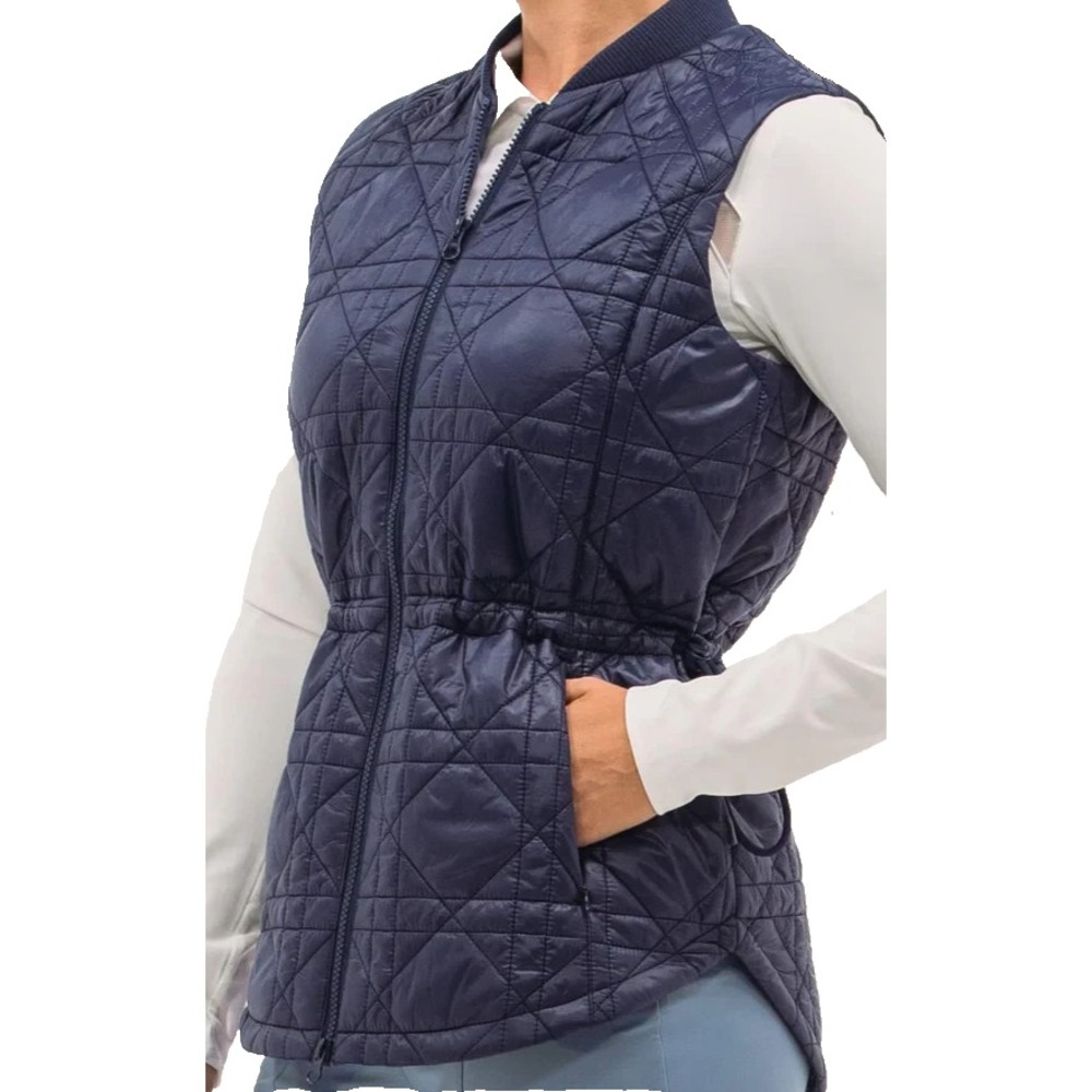 Foray Golf Longline Quilted Vest Women's L Navy NWT